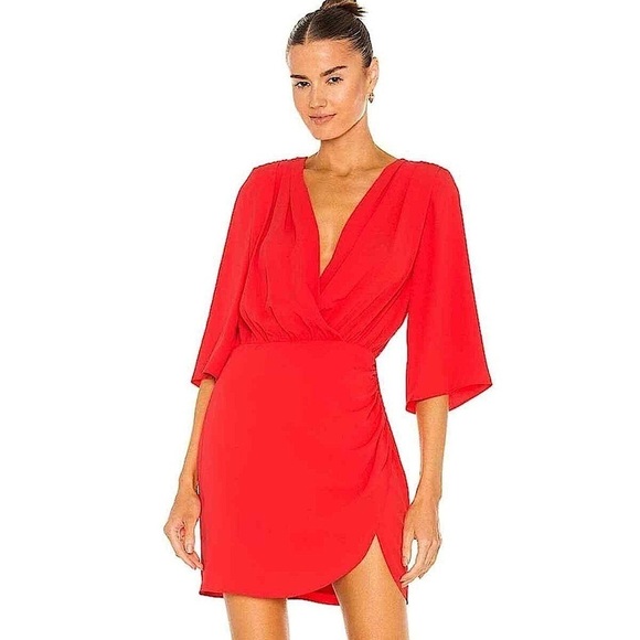 REVOLVE X Amanda Uprichard Demetra Dress in Crimson - Picture 1 of 11